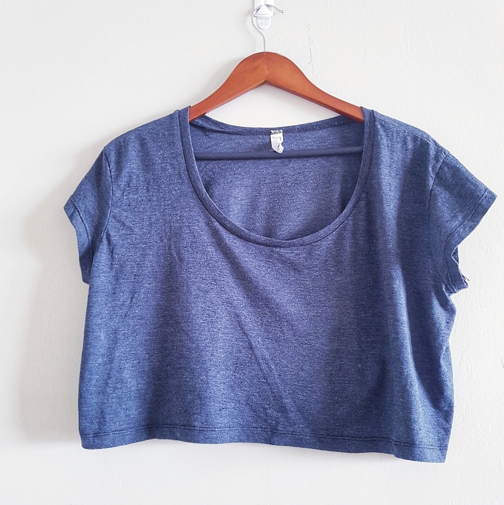 American Apparel Loose Gray Crop Top One Size